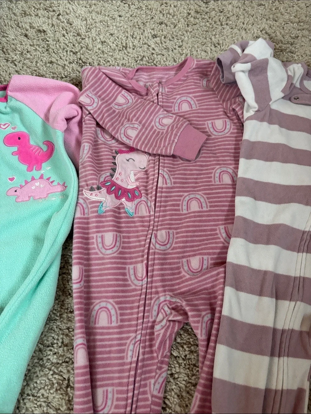 Lot of 3T footie pajamas